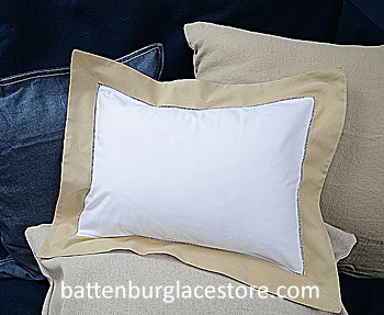 Baby pillow sham.White with Safari -Taupe color.12x16"pillow